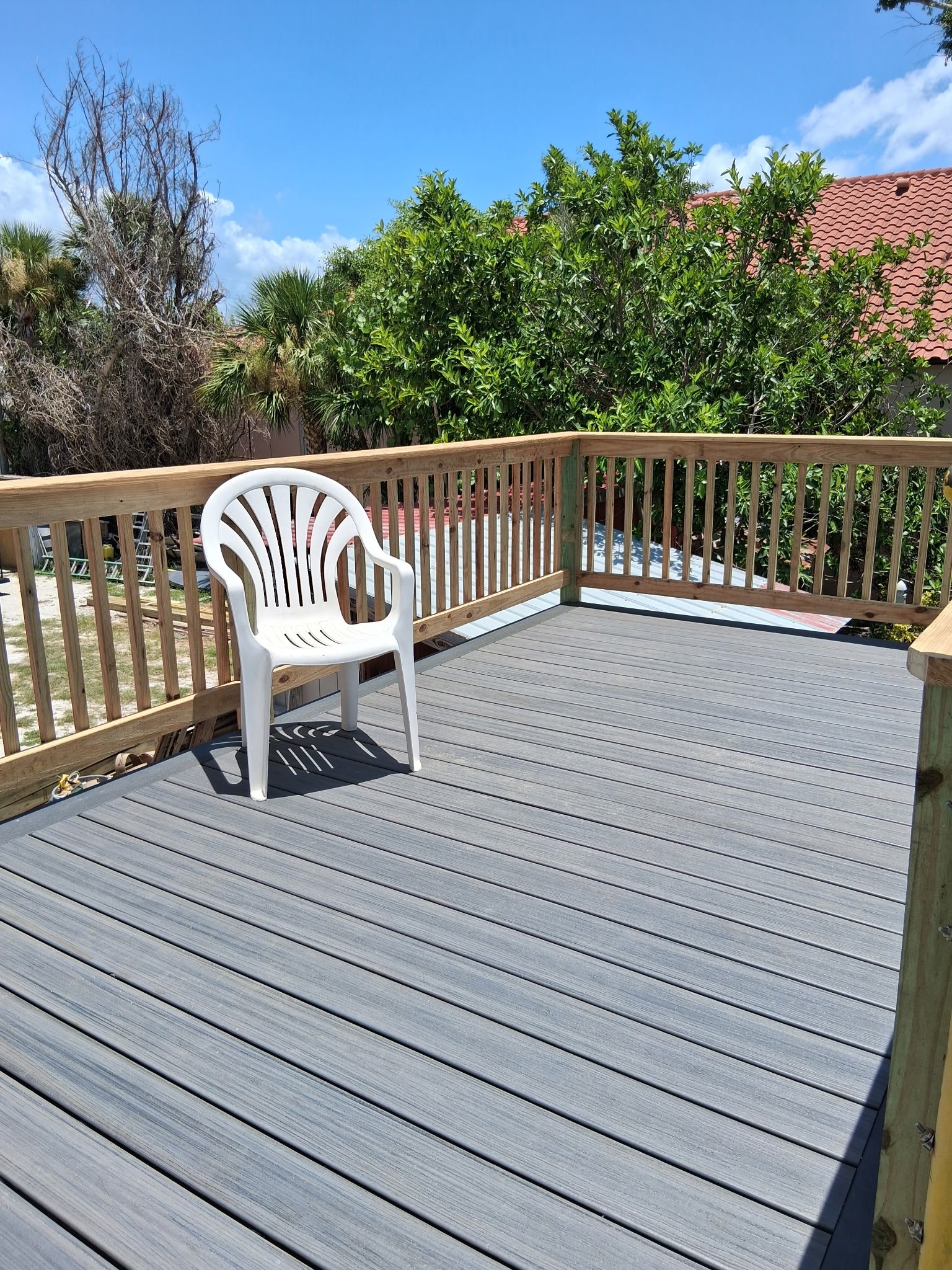 Finished deck addition by C Level Remodeling